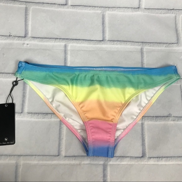 Wildfox Swim Rainbow Bikini Bottom Large - Picture 1 of 4